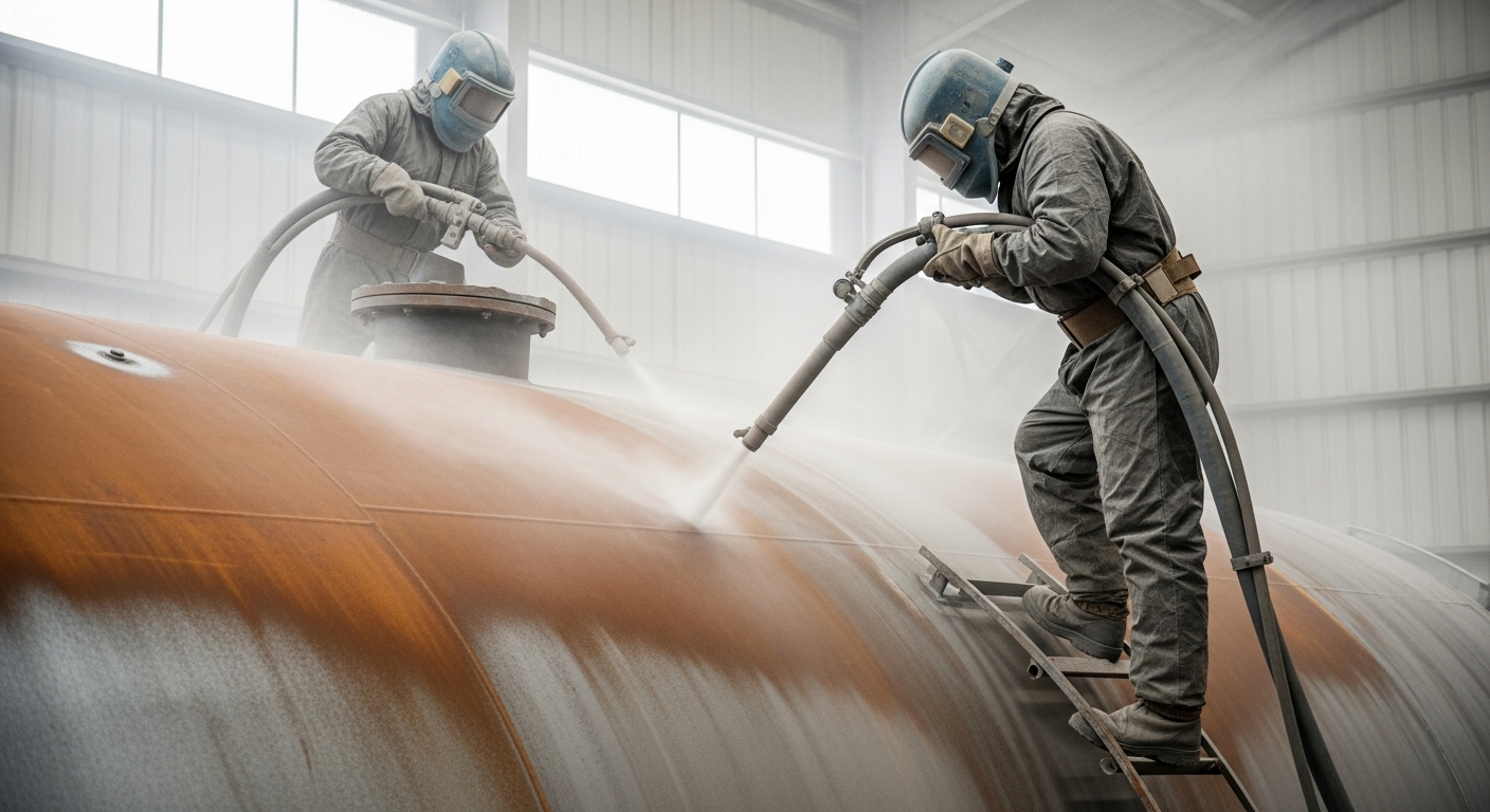 Professional Water Tank Sandblasting Process